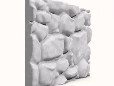 Old Tumbled Stone Wall Segment 3D model
