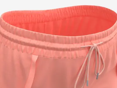 Fitness shorts for women pink 3D model