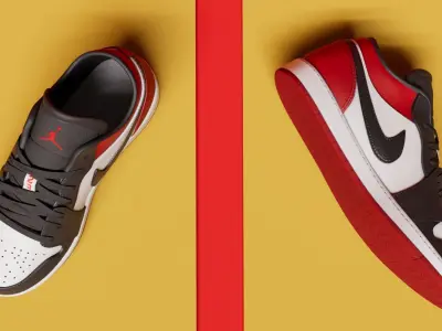 Air Jordan Low BlackToe Shoes  Low-poly 3D model