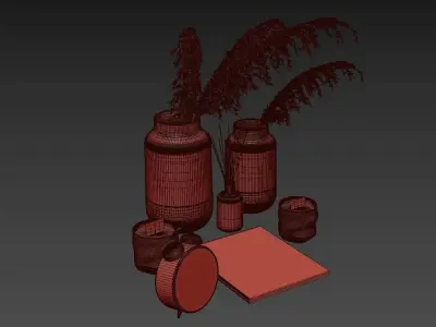 Decorative set jellyfish 3D model