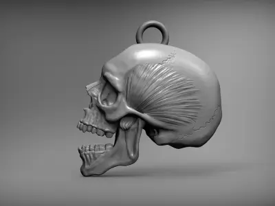 skull gold pendant 3D print model