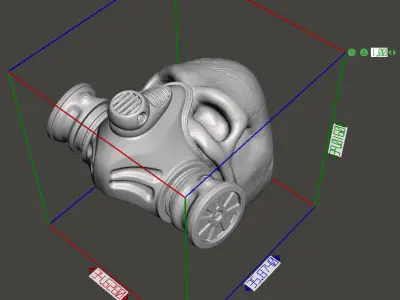   Skull ring jewelry with mask for bikers vol1 3D print model