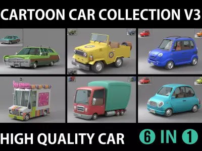 Cartoon Car Collection V3 3D model