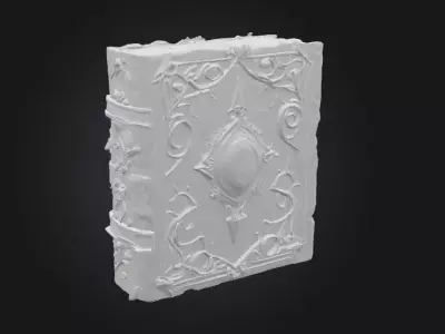 Grimoire Magic book 3D model Bundle of 4 Low-poly 3D model