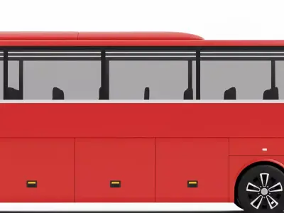 Luxury Touring Coach Bus Low-poly 3D model