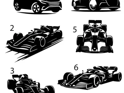 F1 and Luxury Cars Silhouette Wall Decor - 3D Printable STL 3D print model