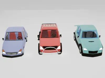 Low Poly Cars Collection Low-poly 3D model