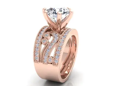 Luxury Solitaire Ring  3D print model