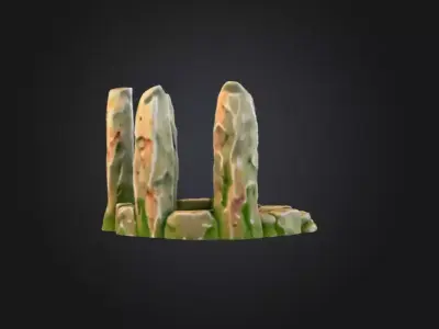 Ancient Raven Ritual Circle Low-poly 3D model