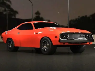 Dodge Challenger Rigged 3D model
