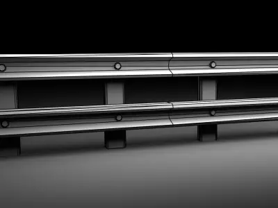Guardrail railing Free low-poly 3D model