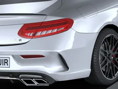 HQ LowPoly Mercedes C63 AMG Coupe 2017 Low-poly 3D model