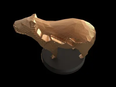 Parametric V Capybara Low-poly 3D model
