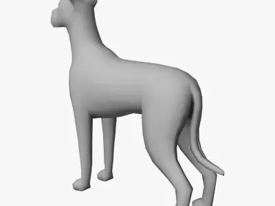 Low Poly Great Dane Low-poly 3D model
