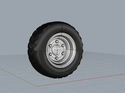 Wheel 3D model tire Low-poly 3D model