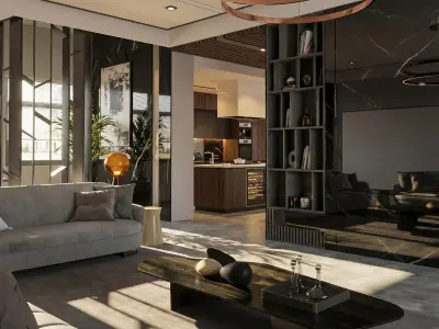 Modern Villa Living room 3D model