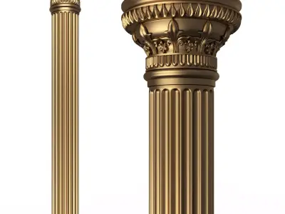 Column Capital 1401 Low-poly 3D model