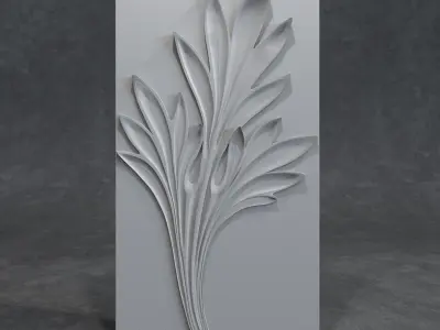 Decorative panel Leaf 3D model
