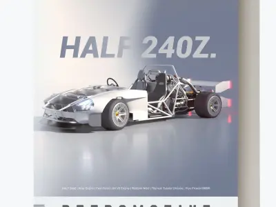 Half 240Z Tubular Twin-Turbo V8 car  3D model