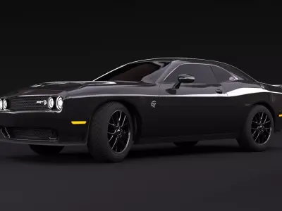 Dodge Challenger SRT Hellcat 2015 Low-poly 3D model