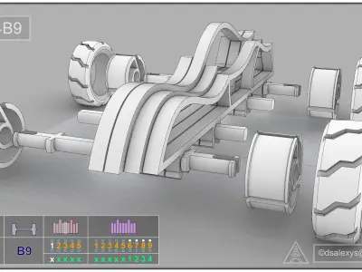 Toy cars kit for 3D printing TC04B9 3D model