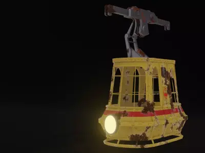 Cable car Low-poly 3D model