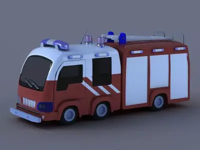 ambulance ambulancia cartoon emergency vehicle car  3D model