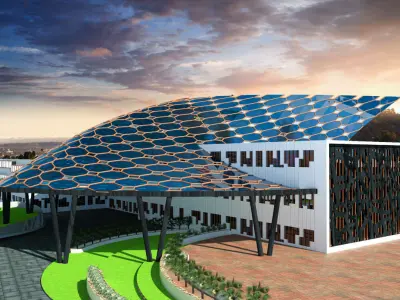 Hospital building with roof 3D model