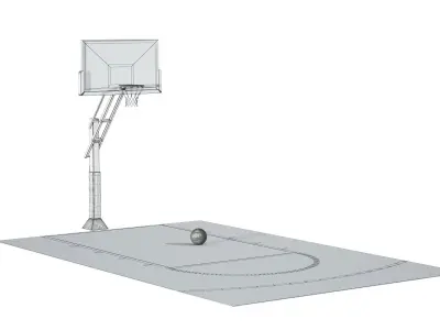 Outdoor basketball hoop 3D model
