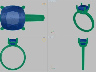 Elegant and extravagant square ring 3D print model