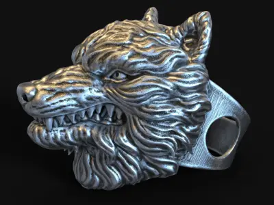 ring jewelry wolf vol1  3D print model