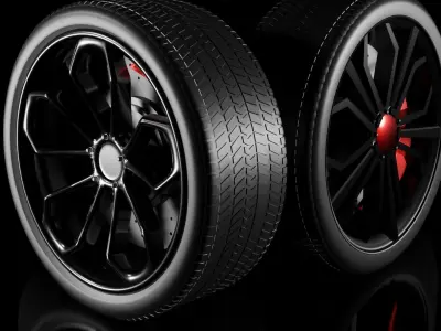 Supercar alloy wheel 3D model