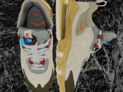 TRAVIS SCOTT X NIKE AIR MAX 270 CACTUS 3D SHOES Low-poly 3D model