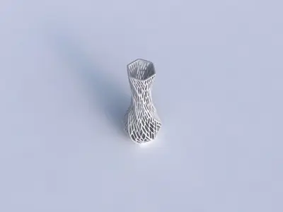 Vase twisted larger opening hexagon with twisted lattice tiles 3D print model