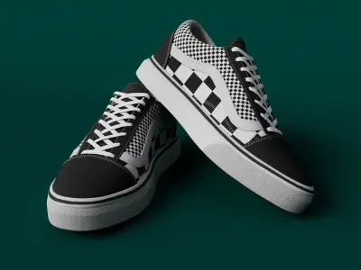 Footwear CheckerChiliPepper  Low-poly 3D model