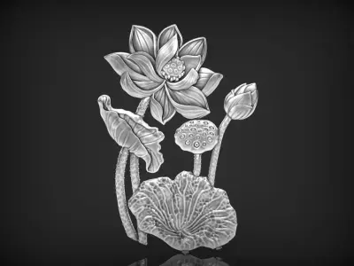 Lotus flower Pendant 3D print model