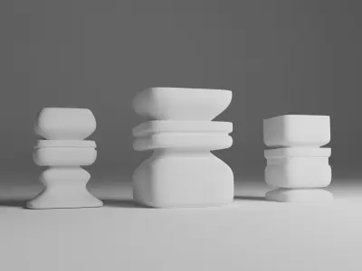 Decorative Abstract Modern Vases Free 3D model