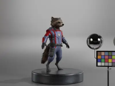 Rocket Raccoon Low-poly 3D model