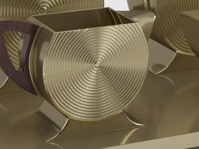 Decoration 25 Tea Set Art Deco 3D model