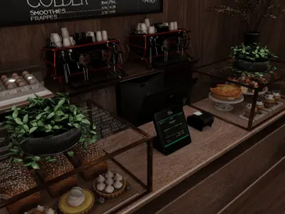 Mini Cafe Blender Scene  3D model