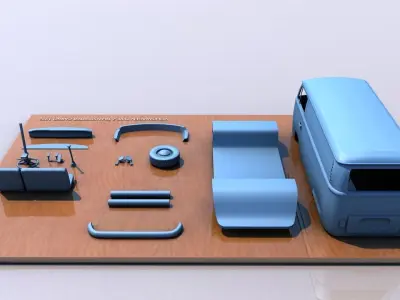 VOLKSWAGEN TRANSPORTER TYPE 2 - 1972 3D print model