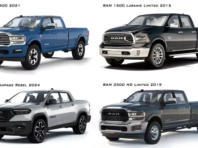 Collection of RAM pickups 3D Model Pack