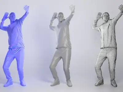 Sporty man throwing ball 276 Low-poly 3D model