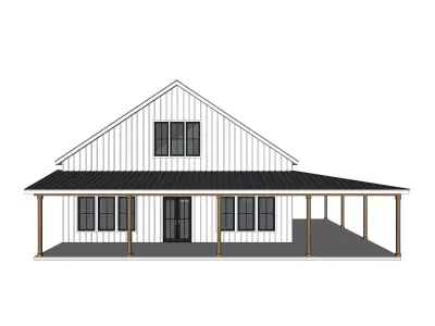 Barndominium House 076 -Archimple LLC Low-poly 3D model