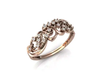 Women Ring Diamond Stone STL 3DM Lightweight Printable 3D print model 51