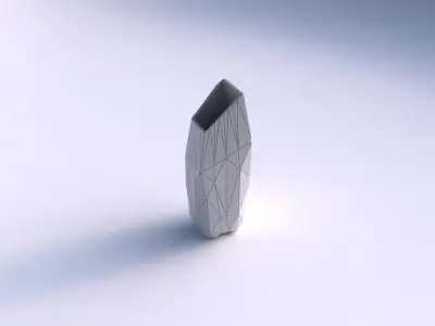 Vase bent rectangle with random triangle plates 2 3D print model