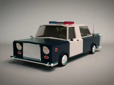 Low Poly Police Car 01 Low-poly 3D model