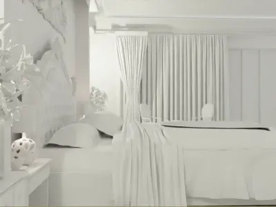Bed room Interior design 3D model