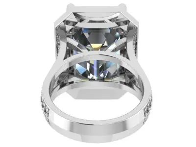 Emerald Halo Split Shank Ring 0686 3D print model