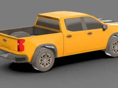  Low-poly Chevrolet Silverado ZR2 3D Model Low-poly 3D model
